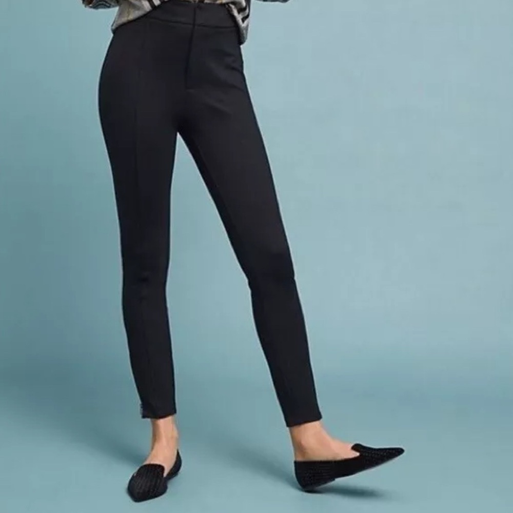 Anthropologie The Essential Slim Black Trousers Size 0